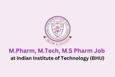 M.Pharm, M.Tech, M.S Pharm Job at Indian Institute of Technology