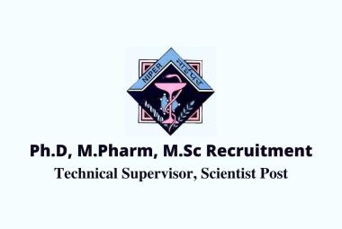 NIPER Ph.D, M.Pharm, M.Sc Recruitment