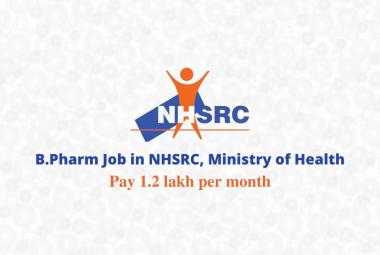 Job for B.Pharm in NHSRC