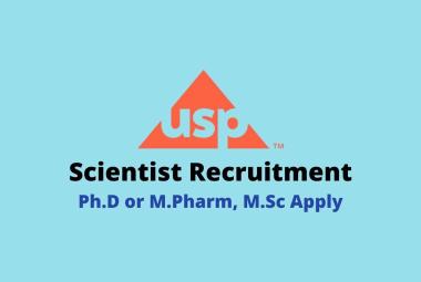 Opportunity for Ph.D or M.Pharm, M.Sc as Scientist at USP
