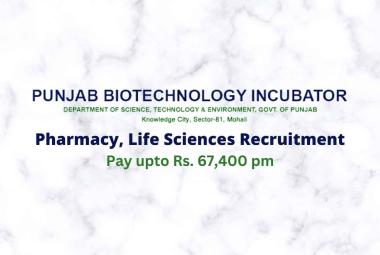 Pharmacy, Life Sciences recruitment at PBTI