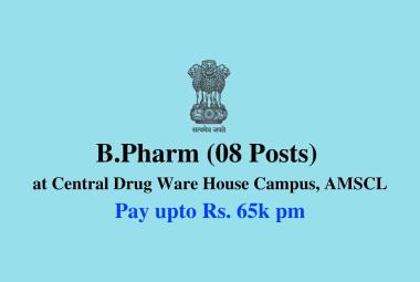 B.Pharm Jobs at Central Drug Ware House Campus