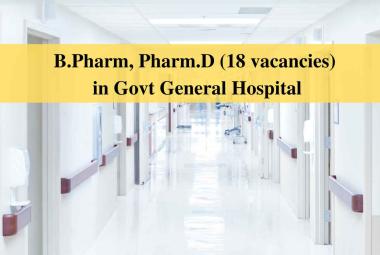 B.Pharm, Pharm.D Job in Govt General Hospital 