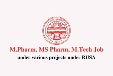 Job for M.Pharm, MS Pharm, M.Tech under RUSA, Panjab University
