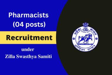 Job for Pharmacists under Zilla Swasthya Samiti