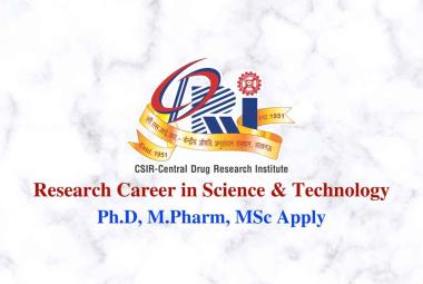 Opportunity for research career in Science & Technology at CDRI