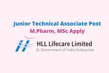 Work as Junior Technical Associate at HLL Lifecare
