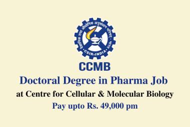 CCMB Doctoral Degree in Pharma Job