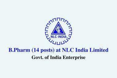 Job for B.Pharm at NLC India Limited