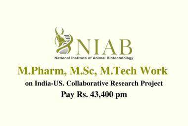 Vacancy for M.Pharm, M.Sc, M.Tech work on India-US. Collaborative Research Project at NIAB