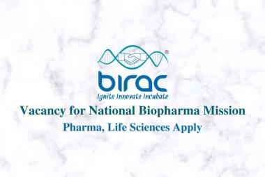 Vacancy for National Biopharma Mission at BIRAC
