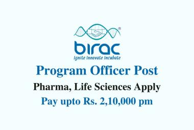 Work as Program Officer at BIRAC