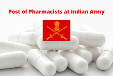 Applications are invited for a post of Pharmacist at Indian Army