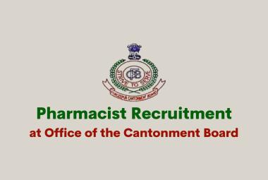 Job for Pharmacist at Office of the Cantonment Board