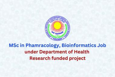 MSc in Phamracology, Bioinformatics Job at JIPMER