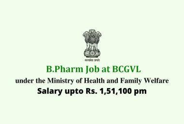 Join B.Pharm as Supply Officer at BCGVL