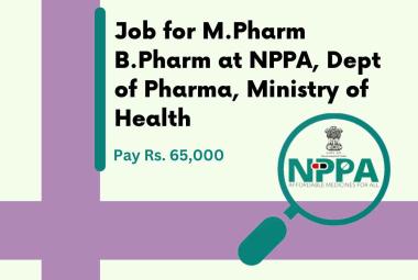 Career for M.Pharm B.Pharm at NPPA, Dept of Pharmaceuticals