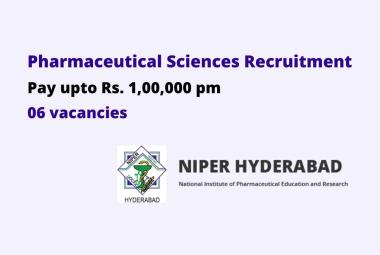 Pharma Recruitment at National Institute of Pharmaceutical Education & Research
