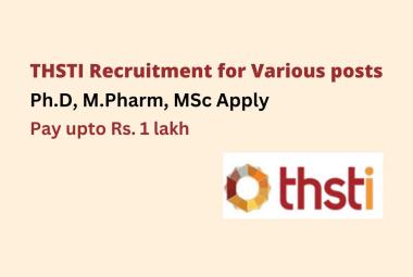 Recruitment for Various positions at THSTI