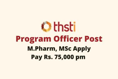 Vacancy for Program Officer at THSTI