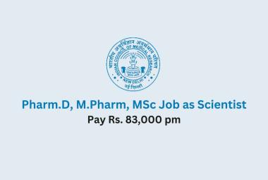 Job opportunity for Pharm.D, M.Pharm, MSc as Scientist at NIRRCH