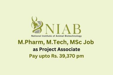 M.Pharm, M.Tech, MSc Job Project Associate at NIAB