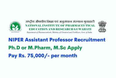 NIPER Assistant Professor Recruitment