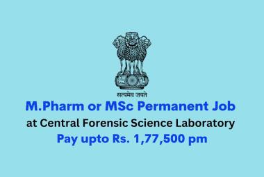 Opportunity for M.Pharm or MSc as Scientist at CFSL