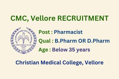 Recruitment for Pharmacists at Christian Medical College