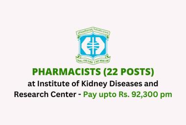 Recruitment for Pharmacists at Institute of Kidney Diseases and Research Center