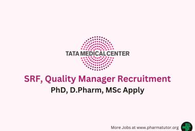 Applications invited for SRF, Quality Manager at Tata Medical Center
