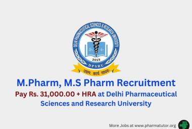 DPSRU M.Pharm, M.S Pharm Recruitment