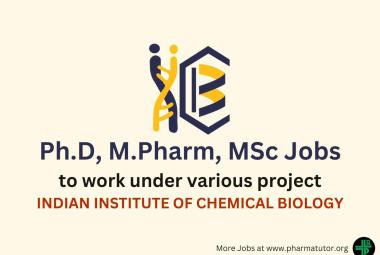 Interview for Ph.D, M.Pharm, MSc to work under various project at IICB