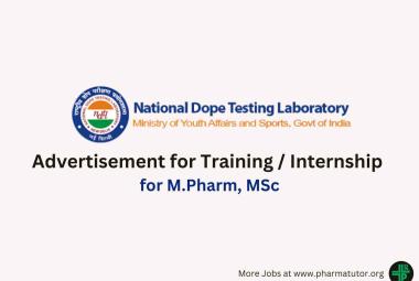 Advertisement for Training / Internship for M.Pharm, MSc at NDTL