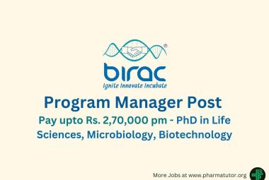 Apply Online for Program Manager at BIRAC