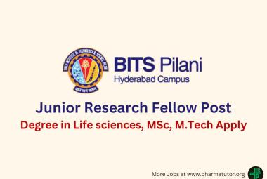 Applications invited for Post of Junior Research Fellow at BITS Pilani