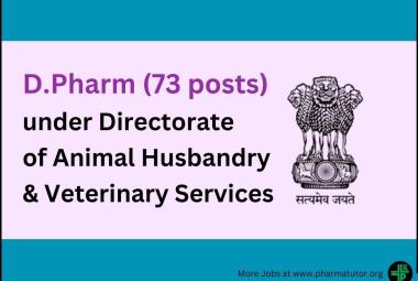 Job for D.Pharm under Directorate of Animal Husbandry & Veterinary Services