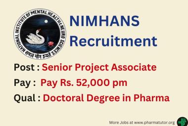 Opportunity for Doctoral Degree in Pharma at NIMHANS