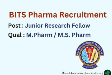 Opportunity for M.Pharm or M.S Pharm in SERB-DST research project at BITS Pilani