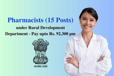 Applications are invited for Pharmacists under Rural Development Department