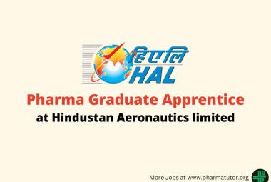 Pharma Graduate Apprentice at Hindustan Aeronautics Limited