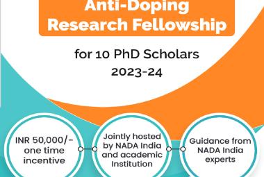 Anti-Doping Research Fellowship for 10 PhD Scholars 2023-24 at NADA