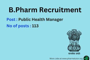 Job for Pharmacy Graduates at State Health Society