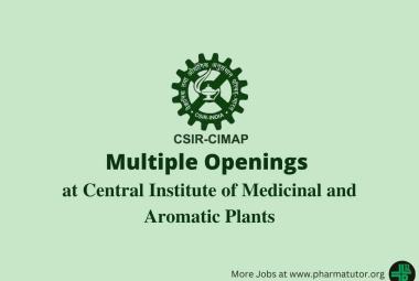 Multiple Openings at Central Institute of Medicinal and Aromatic Plants