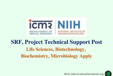 Vacancy for SRF, Project Technical Support at NIIH