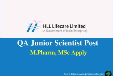 Work as QA Junior Scientist at HLL Lifecare