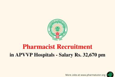 Applications are invited for Pharmacist in APVVP Hospitals