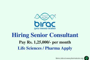 BIRAC Hiring  Senior Consultant
