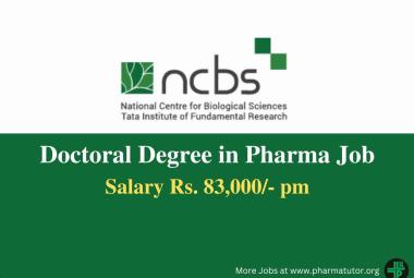 Job for Doctoral Degree in Pharma at NCBS
