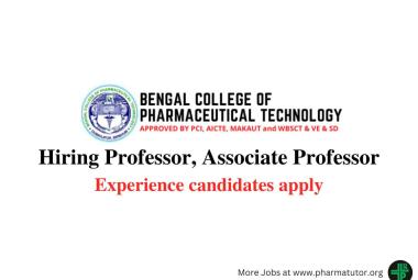 Job for Professor, Associate Professor at Bengal College of Pharmaceutical Technology